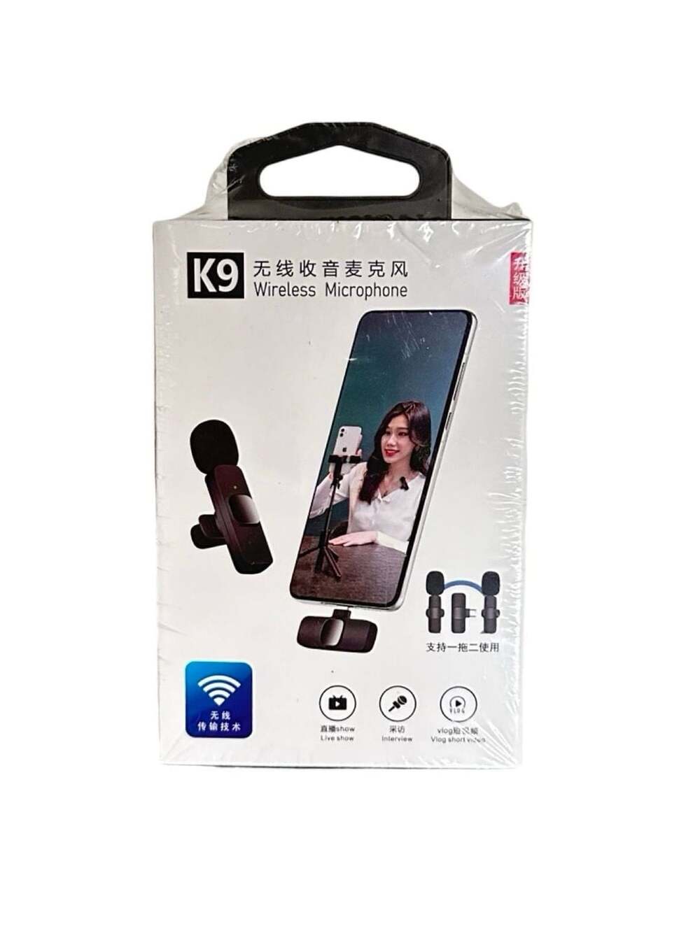K9 Wireless Microphone System Plug and Play Lavalier Mic